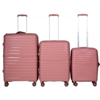 Комплект валіз Snowball 49203 колір рожеве золото